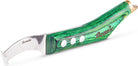 Beanie wide blade hoof knife with green handle