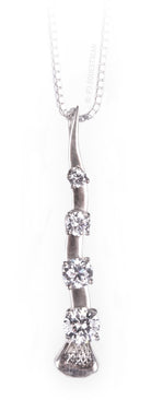 RB Wavy Nail Necklace With CZ jewels