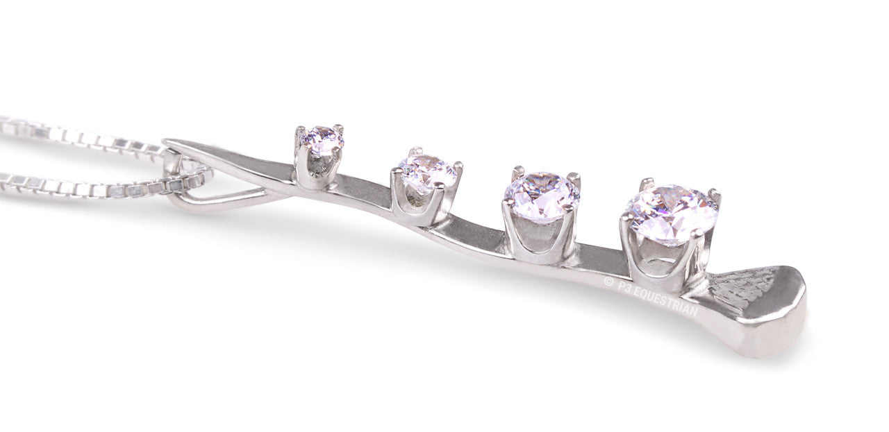 RB Wavy Nail Necklace With CZ jewels