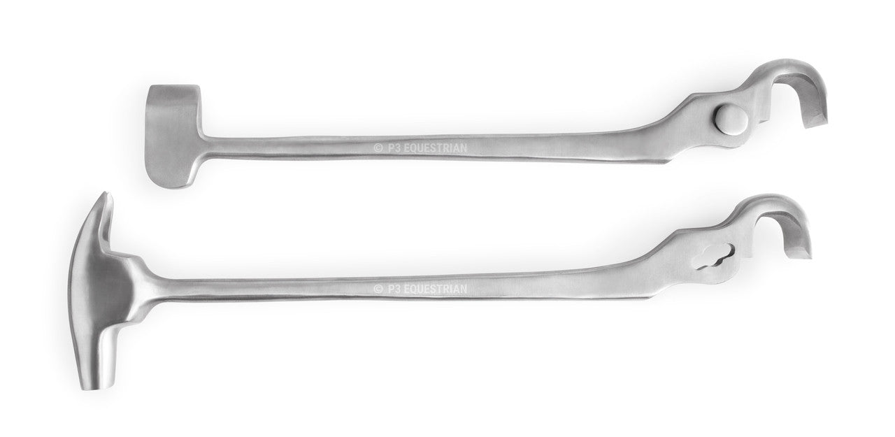 The Carl Combo Tool can be used as nippers when assembled or as a nailing hammer or buffer when separated