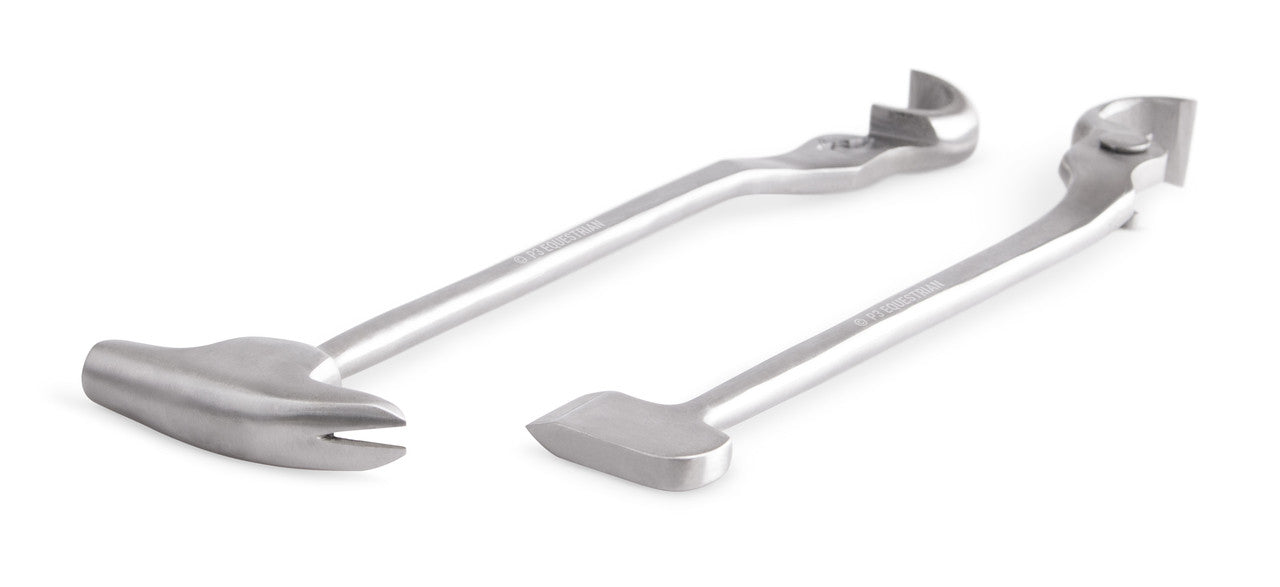 The Carl Combo Tool can be used as pull offs when assembled or as a nailing hammer or buffer when separated