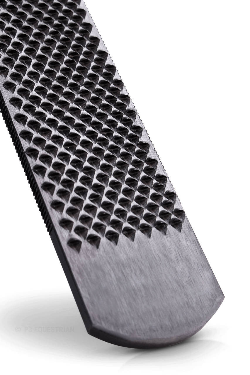 Tooth pattern showing the very sharp Bassoli farrier rasp