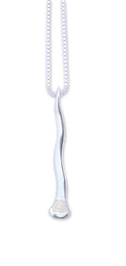 Wavy horseshoe nail sterling silver necklace