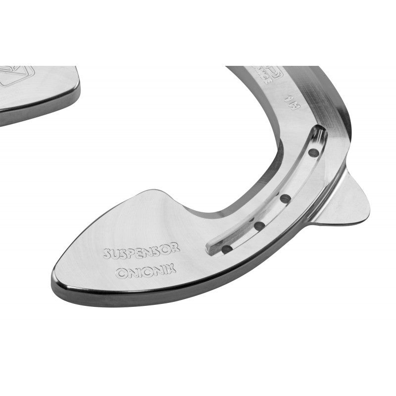JMD Suspensory Aluminum Onion Hind Shoe close up