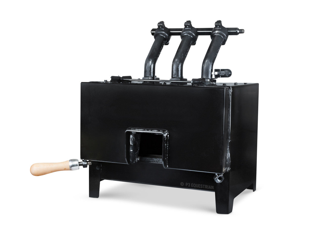 NC Whisper Daddy 3 burner farrier forge with open front port and rare barstock door