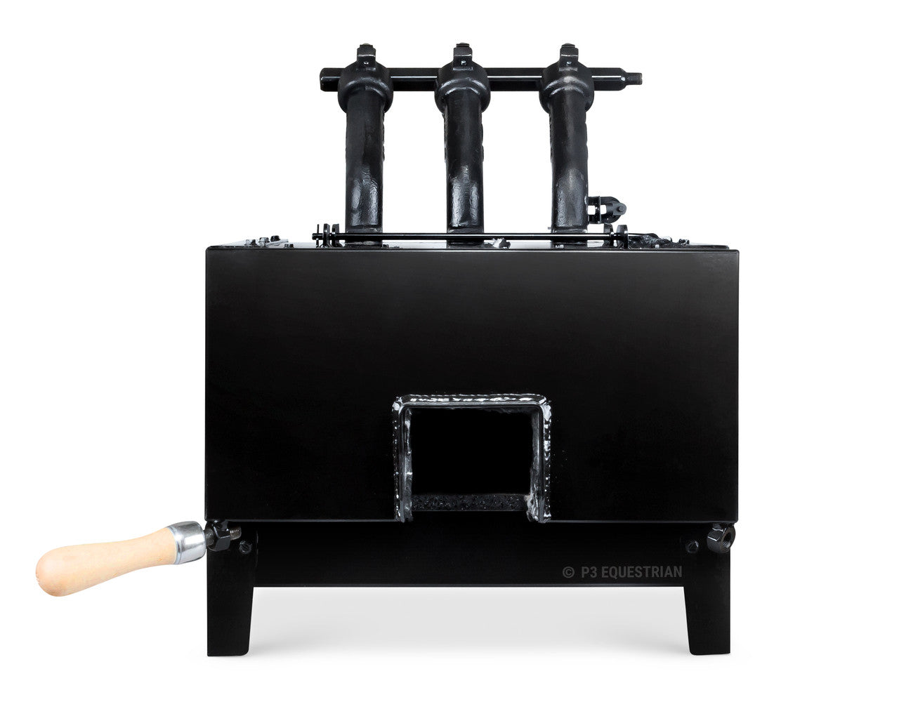 NC Whisper Daddy 3 burner farrier forge with open front port and rare barstock door (front view)